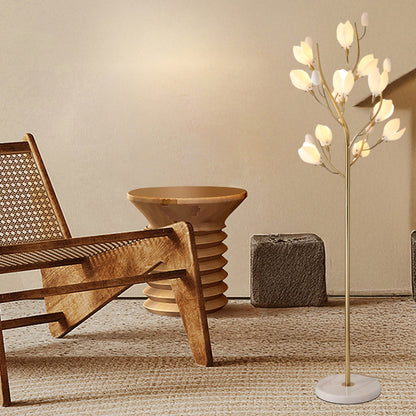 Porcelain Magnolia Traditional Metal Floor Lamp