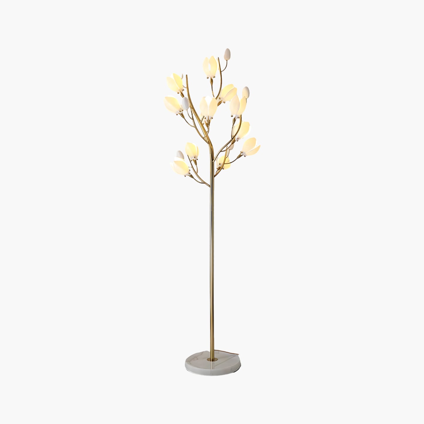 Porcelain Magnolia Traditional Metal Floor Lamp