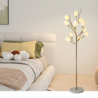 Porcelain Magnolia Traditional Metal Floor Lamp