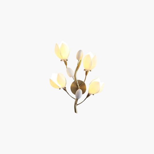 Porcelain Magnolia Modern Metal Wall Lamp