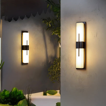 Possini Outdoor Art Deco Steel Wall Light