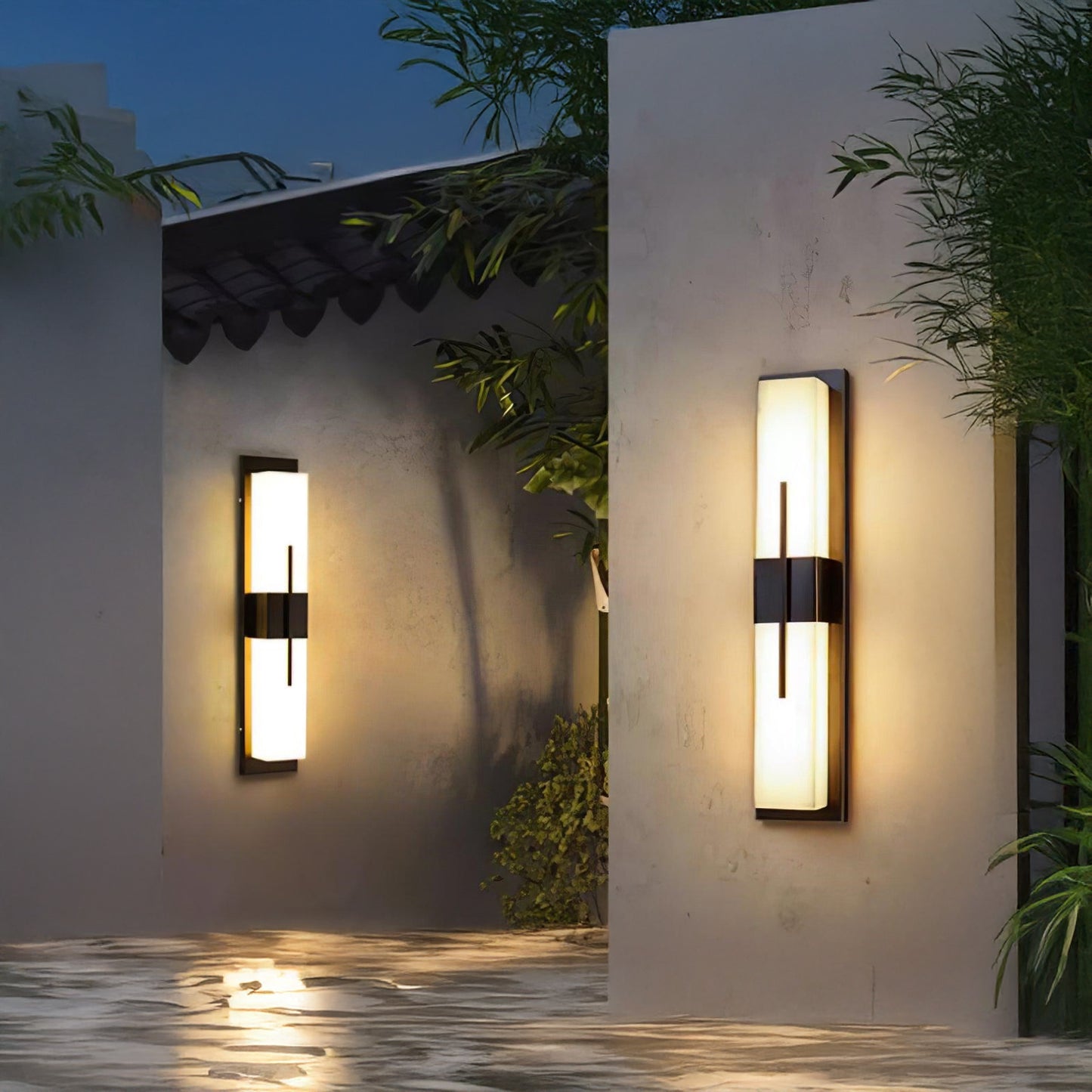 Possini Outdoor Art Deco Steel Wall Light