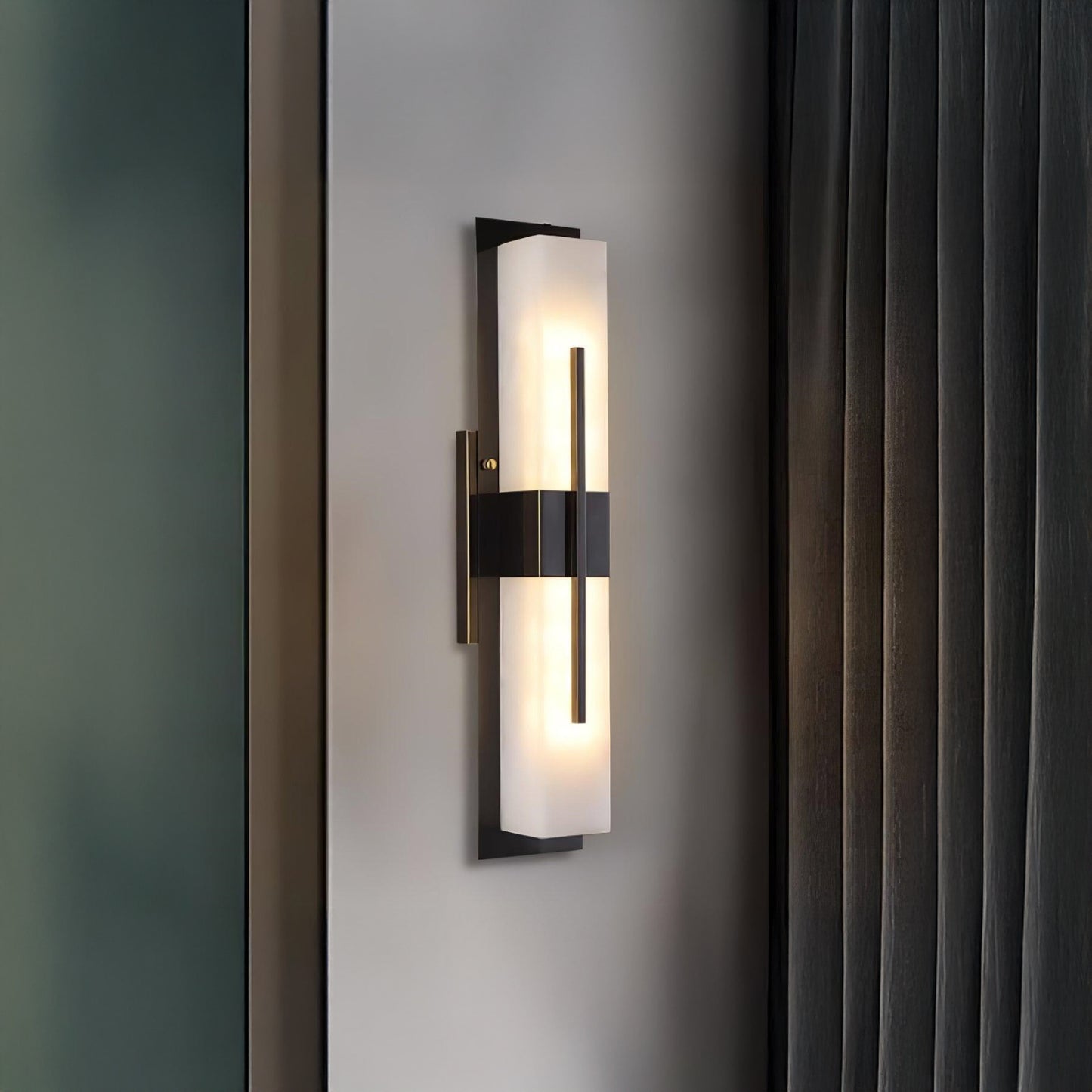 Possini Outdoor Art Deco Steel Wall Light