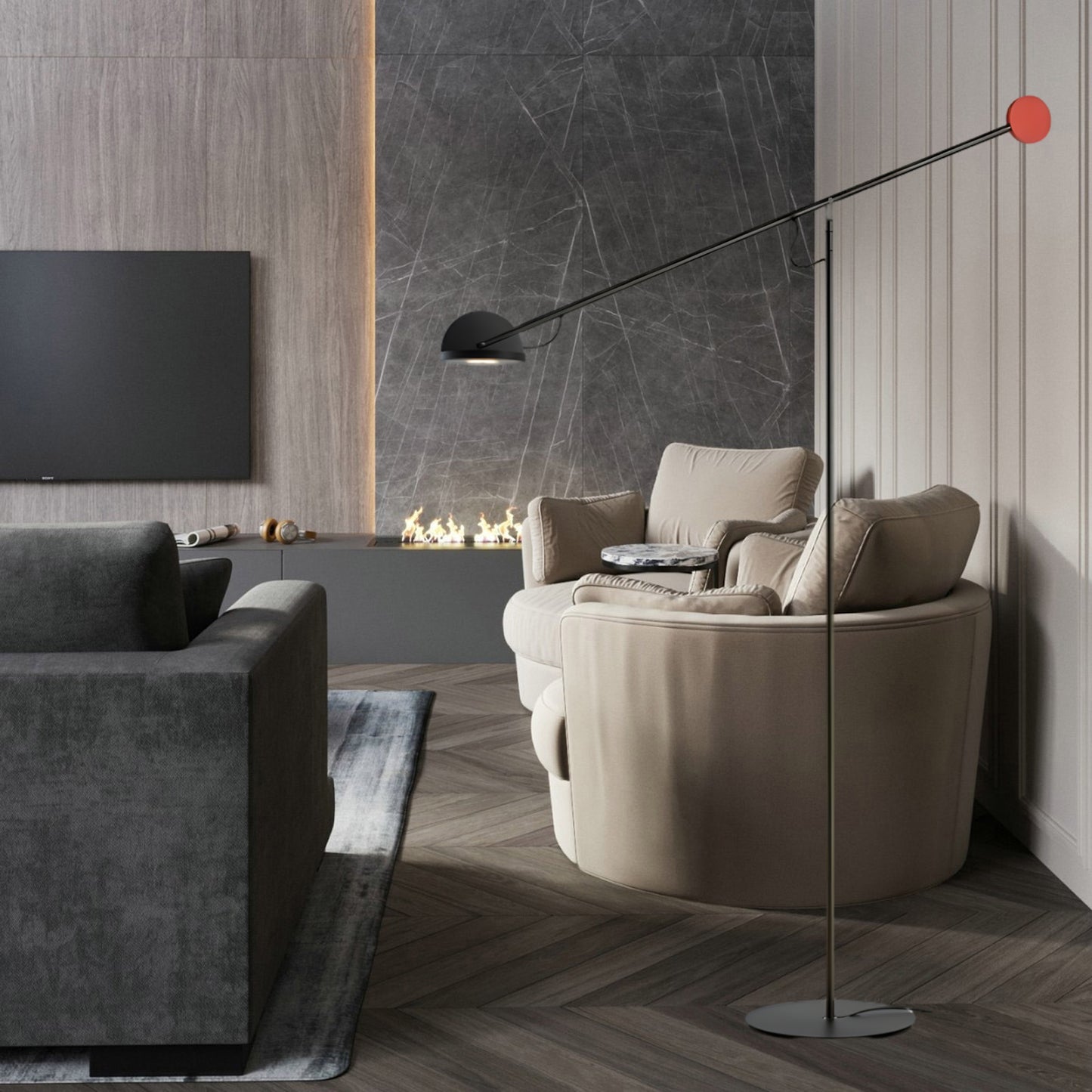 Precision Movement Eclectic Metal Floor Lamp