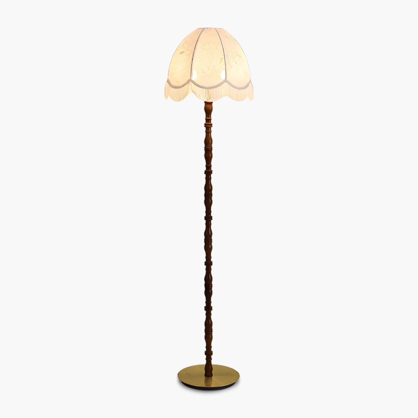 Printed Tassel Vintage Metal Floor Lamp