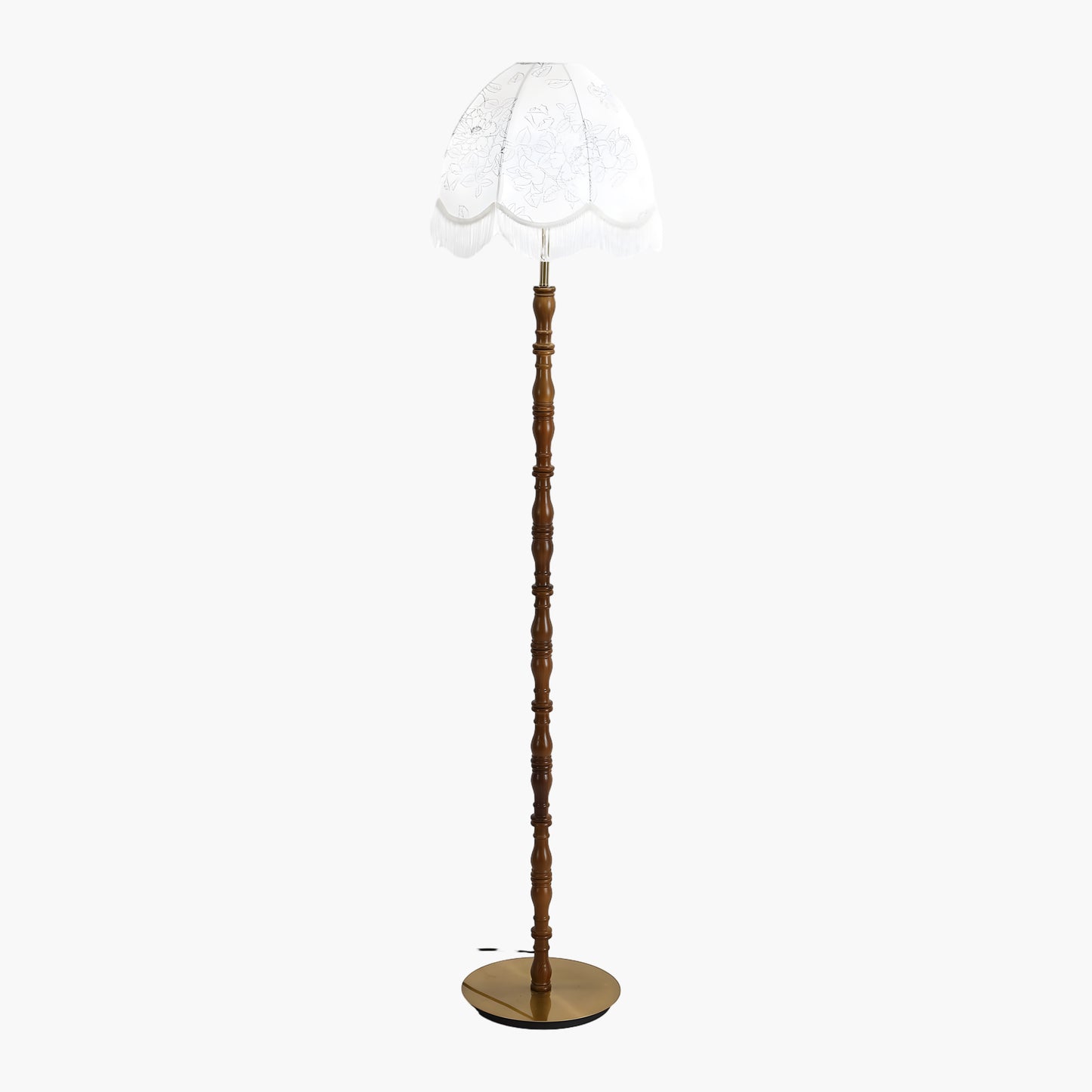 Printed Tassel Vintage Metal Floor Lamp