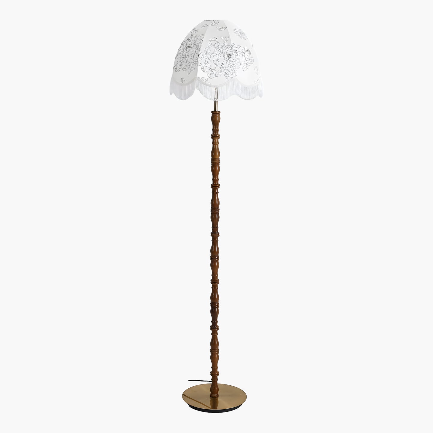 Printed Tassel Vintage Metal Floor Lamp