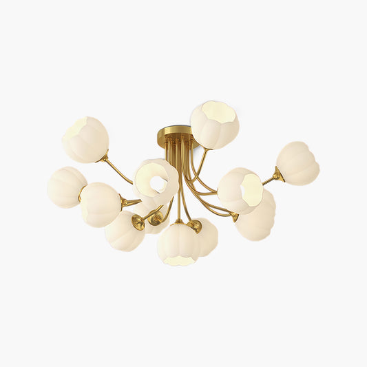 Pumpkin Brass Modern Crystal Ceiling Lamp