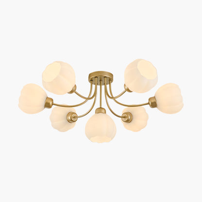 Pumpkin Brass Modern Crystal Ceiling Lamp