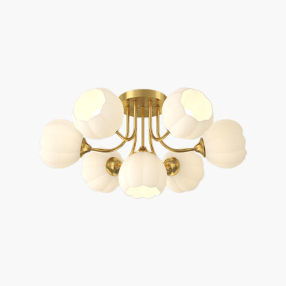 Pumpkin Brass Modern Crystal Ceiling Lamp