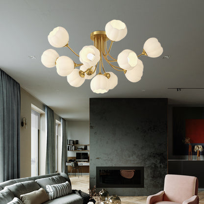 Pumpkin Brass Modern Crystal Ceiling Lamp