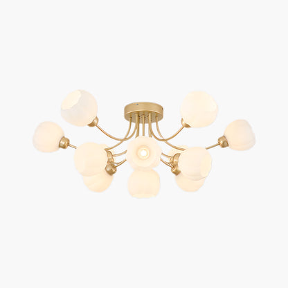 Pumpkin Brass Modern Crystal Ceiling Lamp