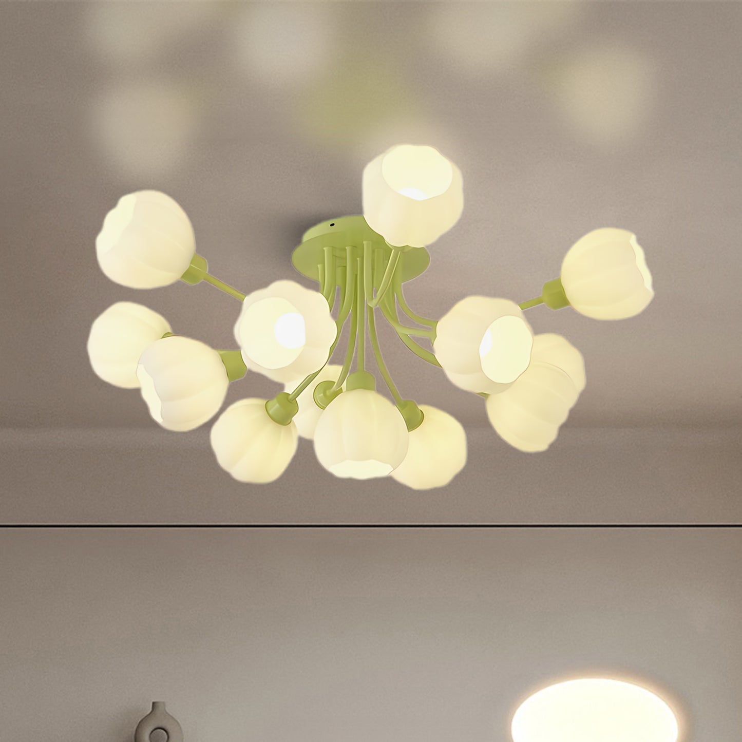 Pumpkin Matcha Modern Crystal Ceiling Lamp