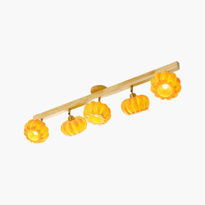 Pumpkin Multi Head Eclectic Metal Ceiling Lamp