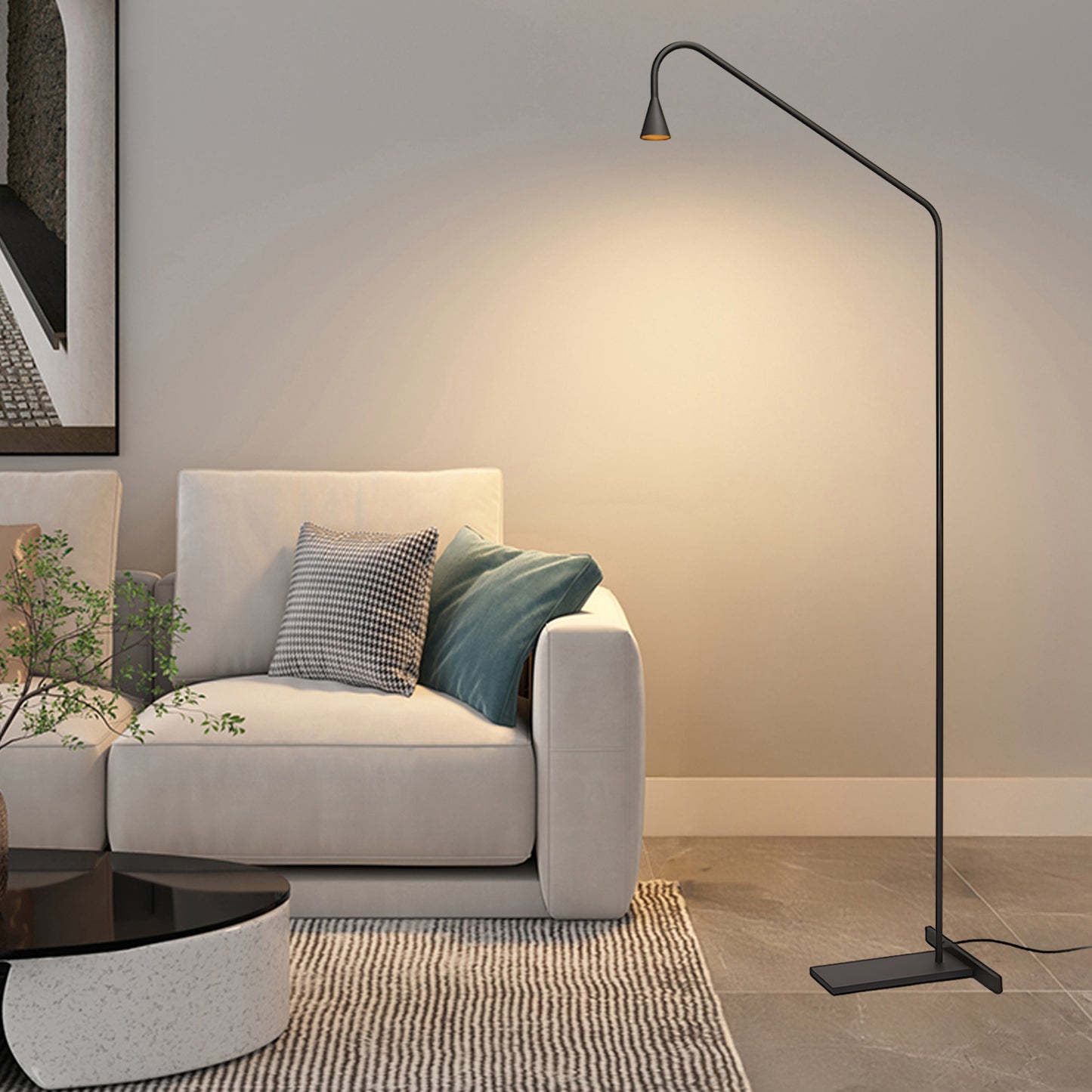 Pureform Minimalist Metal Floor Lamp