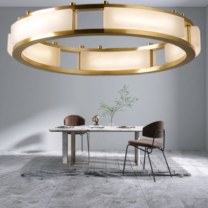 Qatar Alabaster Luxury Brass Chandelier