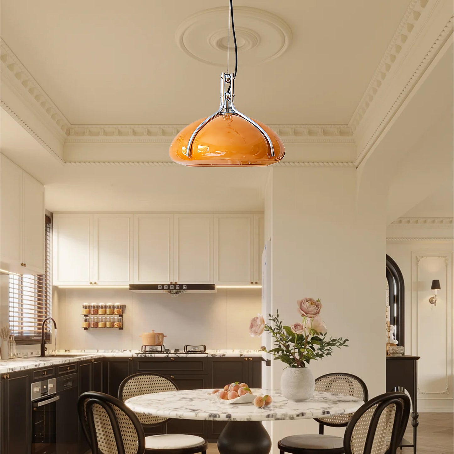 Quadrifoglio Mid-century Crystal Pendant Light