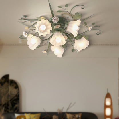 Quercia Eclectic Crystal Ceiling Lamp