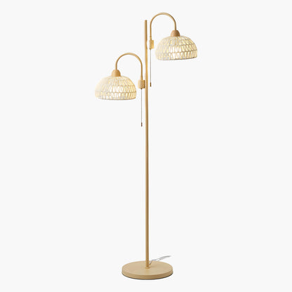 Rattan Arch Modern Metal Floor Lamp