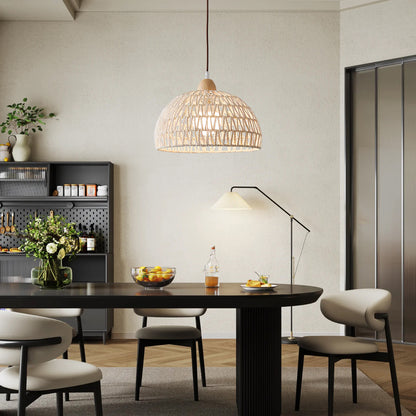 Rattan Arch Modern Metal Pendant Lamp