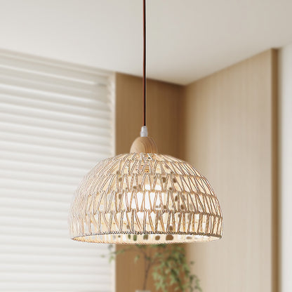 Rattan Arch Modern Metal Pendant Lamp