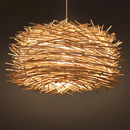 Rattan Handwoven Counter Pendant Lamp