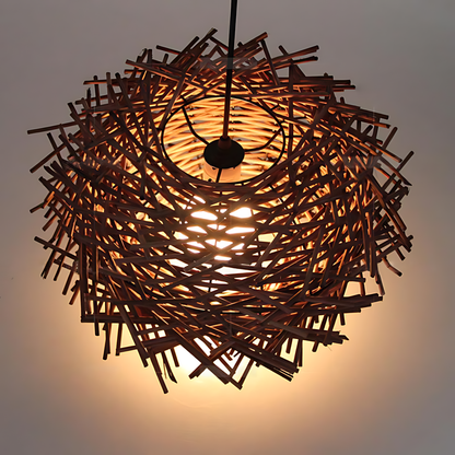 Rattan Handwoven Counter Pendant Lamp