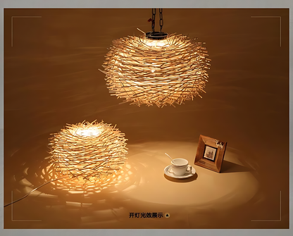 Rattan Handwoven Counter Pendant Lamp