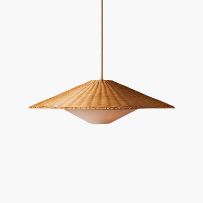 Rattan Hat Modern Metal Pendant Light