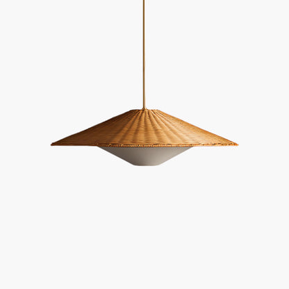 Rattan Hat Modern Metal Pendant Light