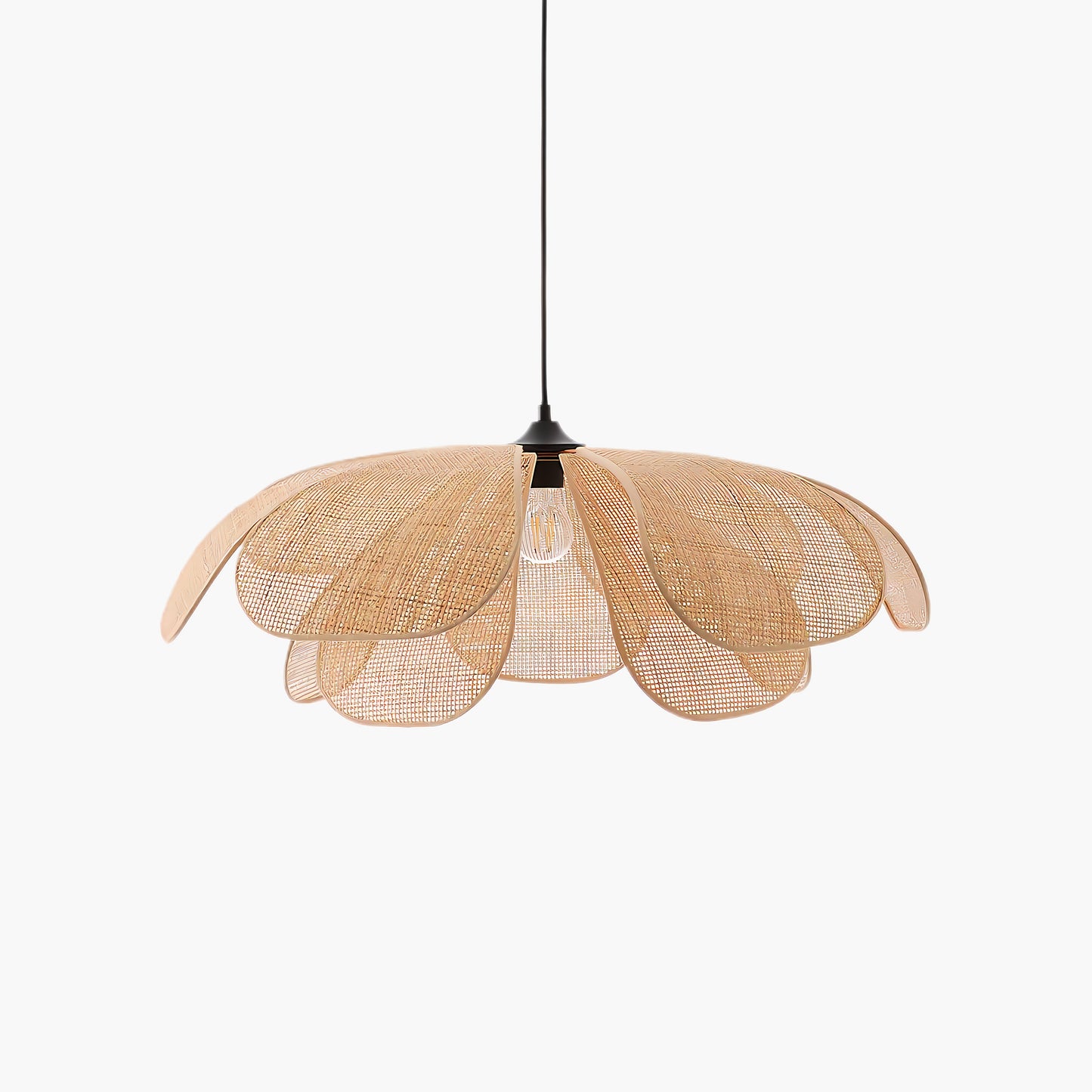 Rattan Petal Eclectic Metal Pendant Lamp