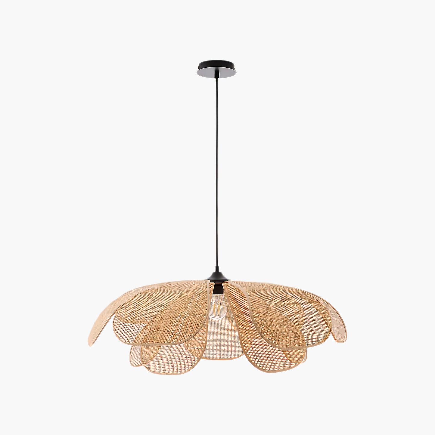 Rattan Petal Eclectic Metal Pendant Lamp