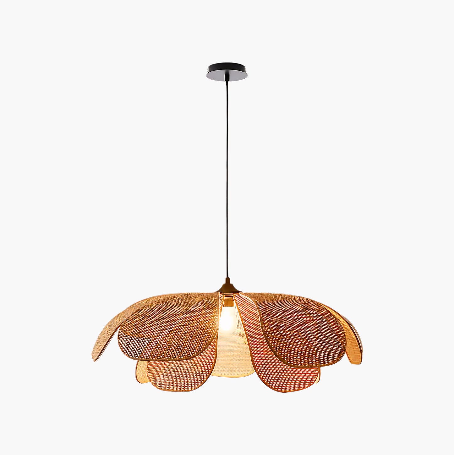 Rattan Petal Eclectic Metal Pendant Lamp