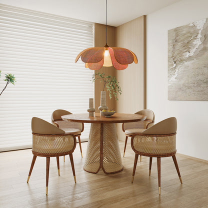 Rattan Petal Eclectic Metal Pendant Lamp