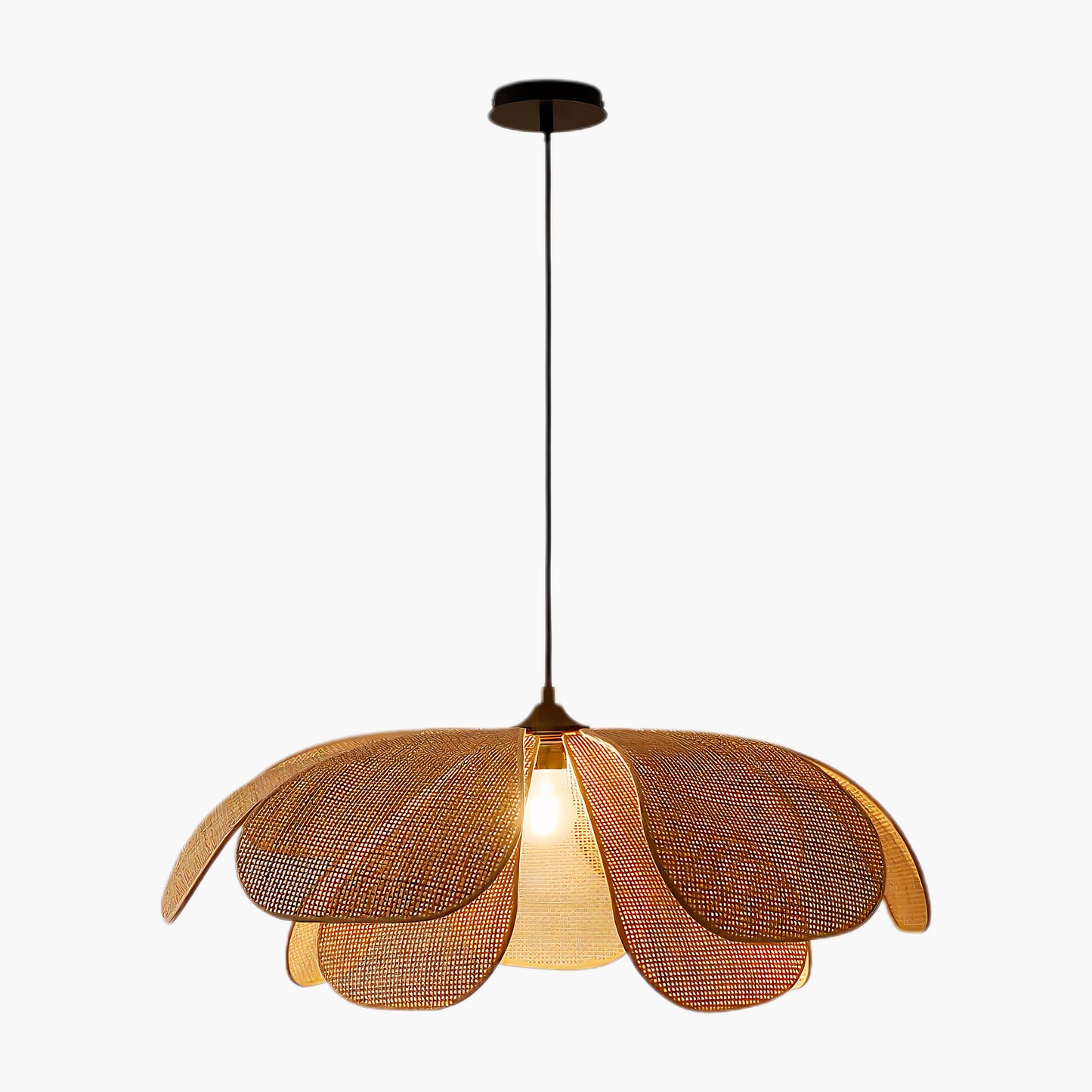 Rattan Petal Eclectic Metal Pendant Lamp