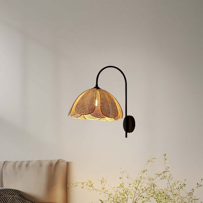 Rattan Petal Modern Metal Wall Lamp