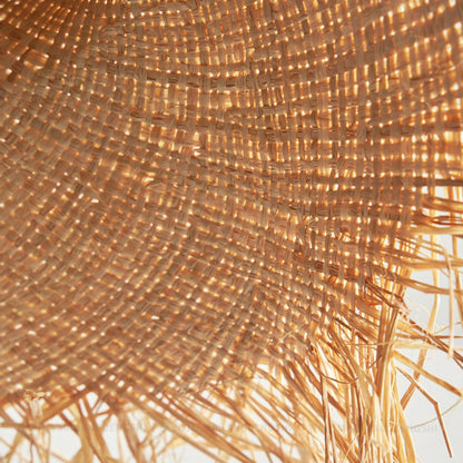 Rattan Straw Hat Eclectic Material Pendant Light