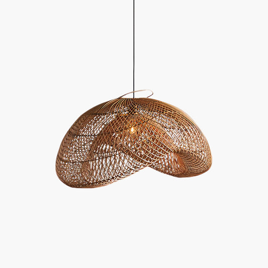 Rattan Wave Bohemian Metal Pendant Light