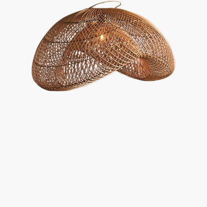 Rattan Wave Bohemian Metal Pendant Light