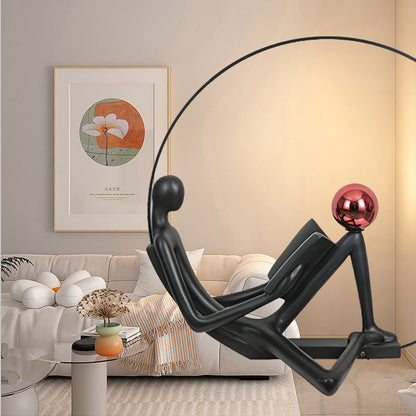 Reader Sculpture Modern Crystal Floor Lamp