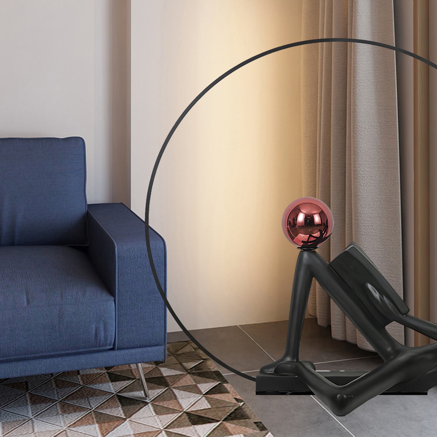 Reader Sculpture Modern Crystal Floor Lamp