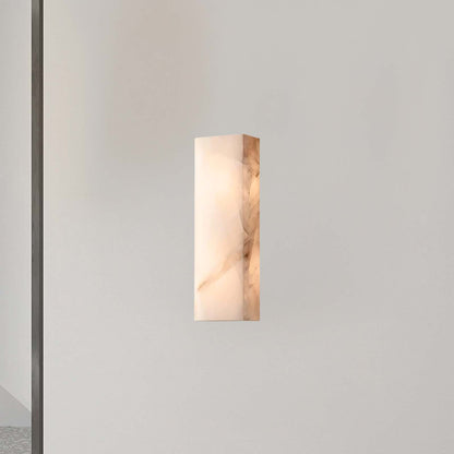 Rectangular Alabaster Eclectic Metal Wall Sconce