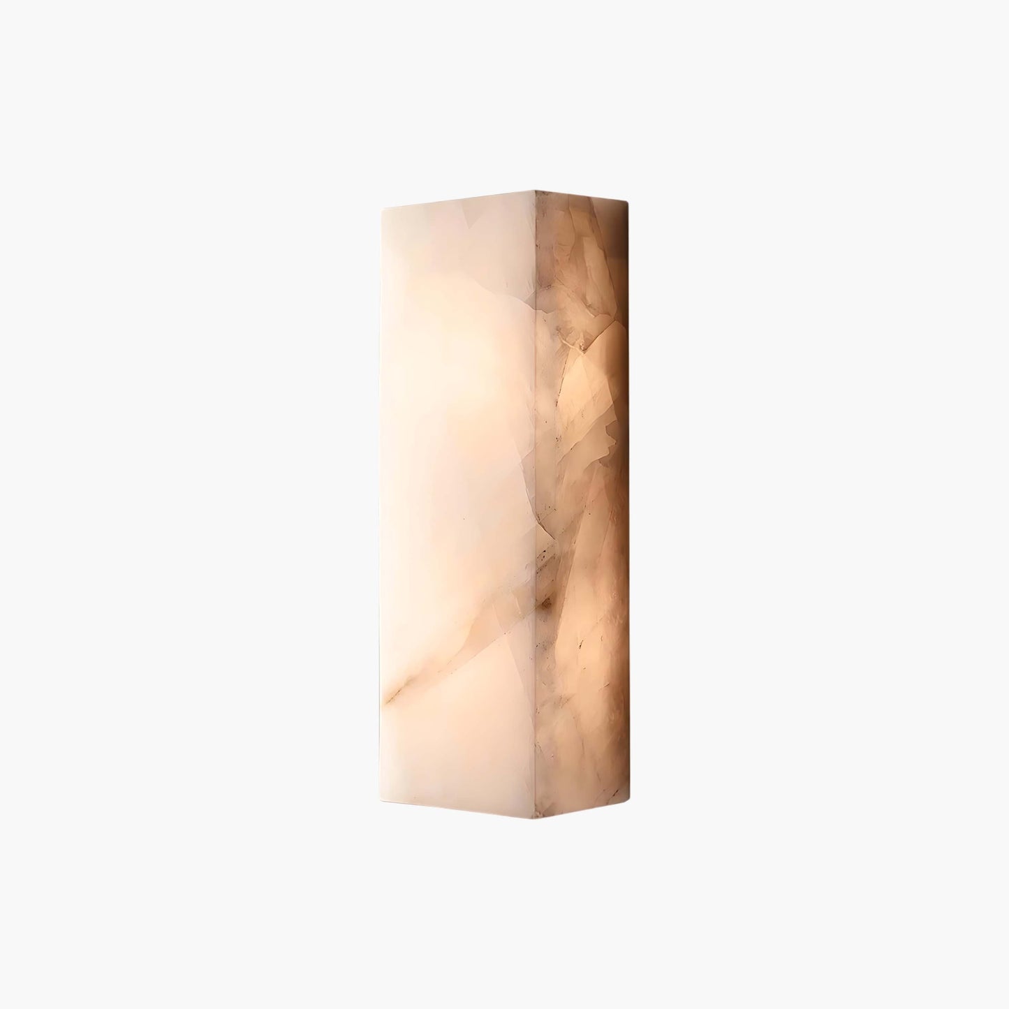 Rectangular Alabaster Eclectic Metal Wall Sconce