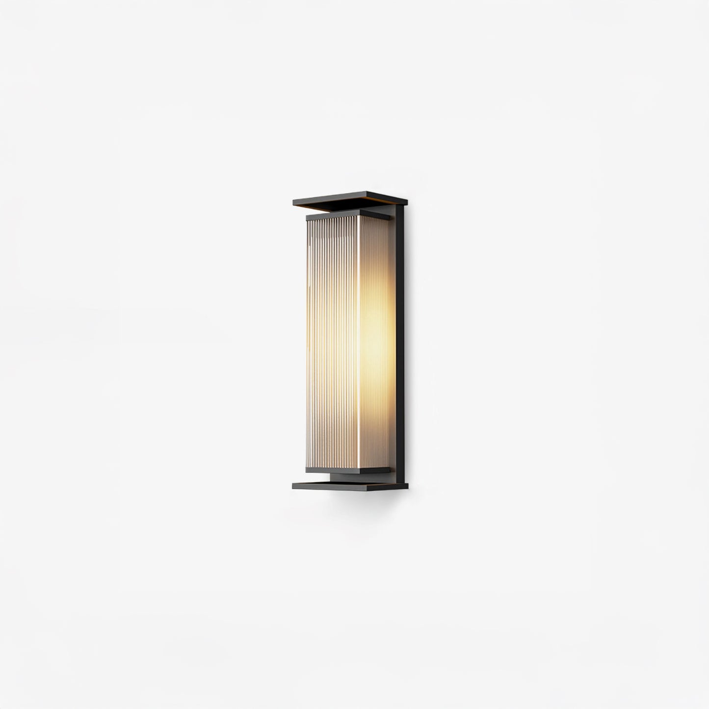 Rectangular Box Solar Outdoor Modern Steel Wall Lamp