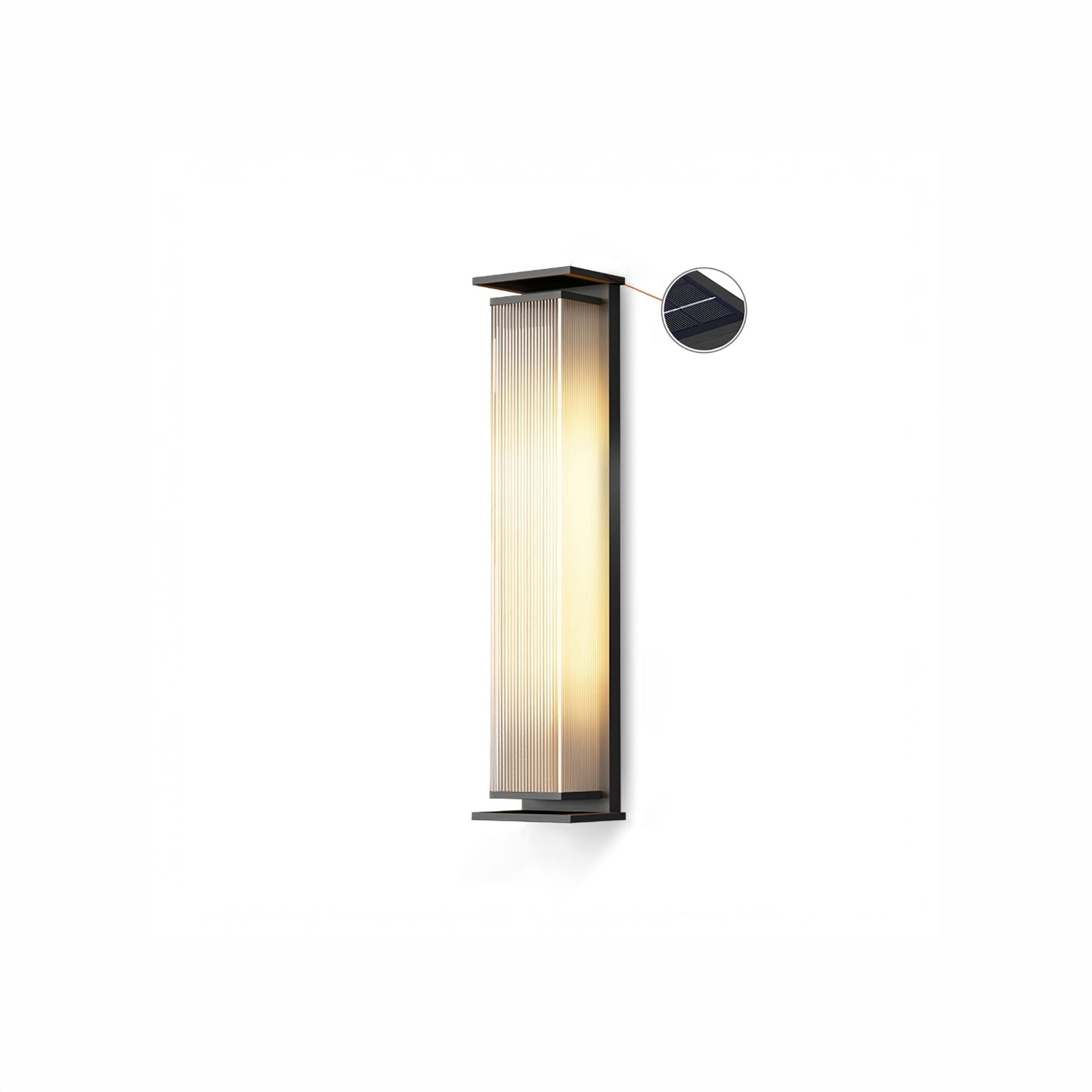 Rectangular Box Solar Outdoor Modern Steel Wall Lamp