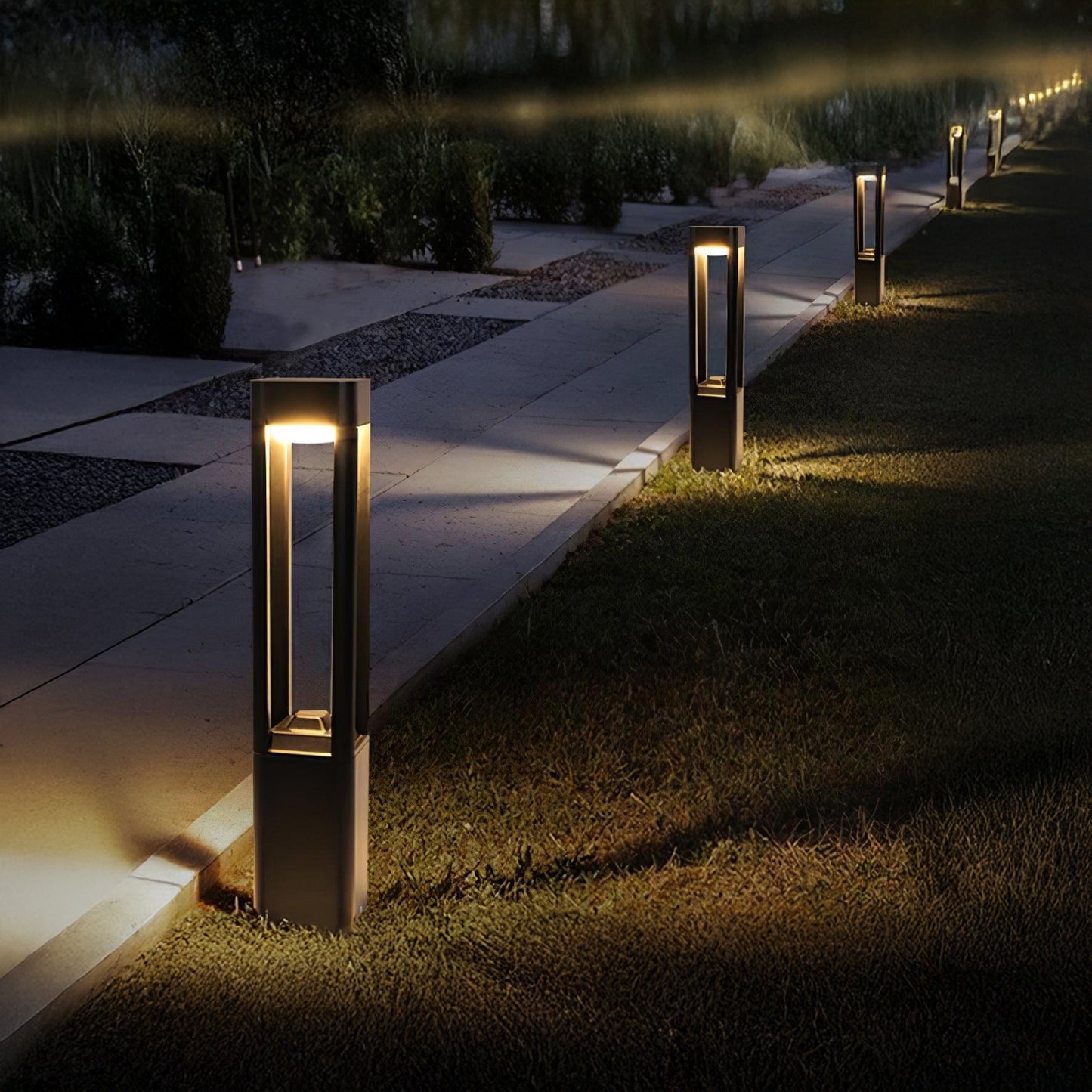 Rectangular Column Garden Modern Aluminum Outdoor Light