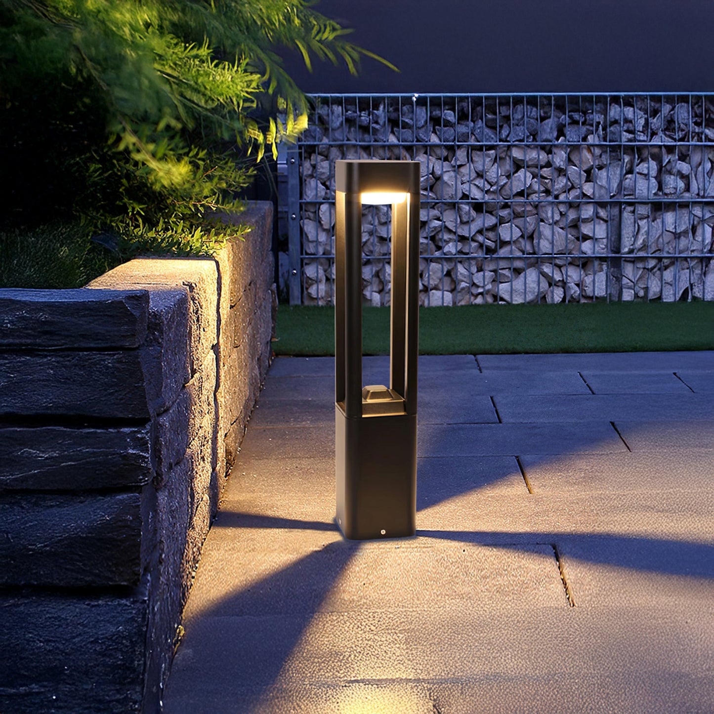 Rectangular Column Garden Modern Aluminum Outdoor Light