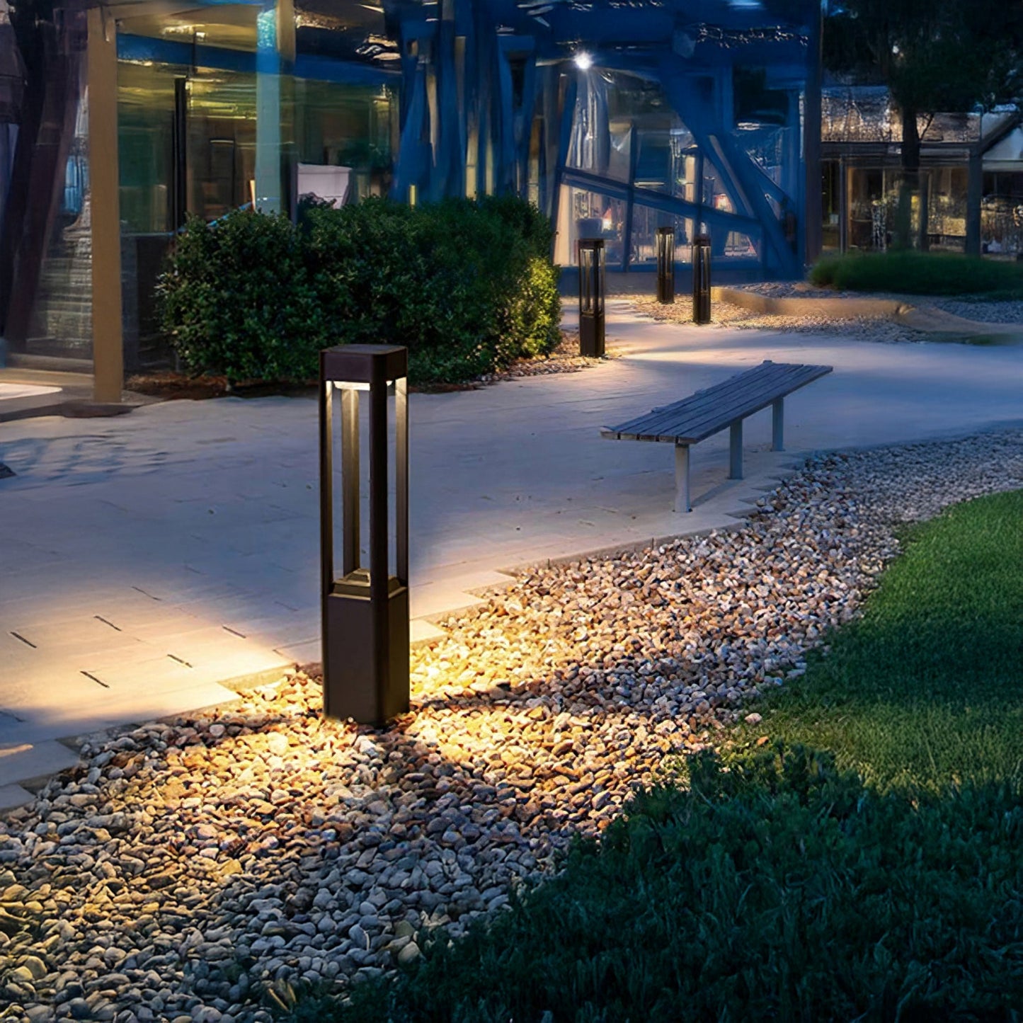 Rectangular Column Garden Modern Aluminum Outdoor Light