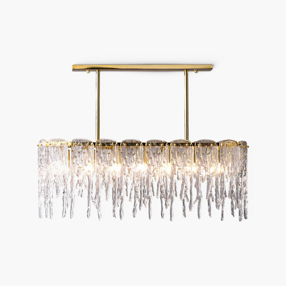 Rectangular Icicle Contemporary Crystal Chandelier