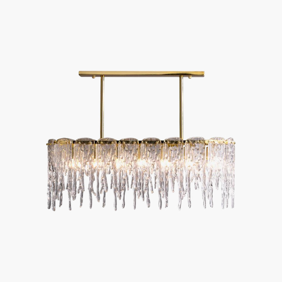 Rectangular Icicle Contemporary Crystal Chandelier